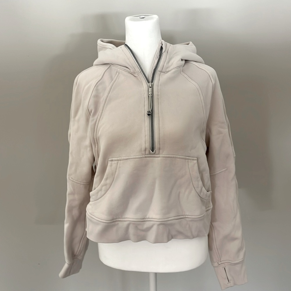 Women's Beige Hoodie with Front Pocket